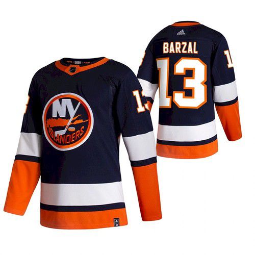 Men New York Islanders #13 Barzal Black NHL 2021 Reverse Retro jersey->detroit red wings->NHL Jersey